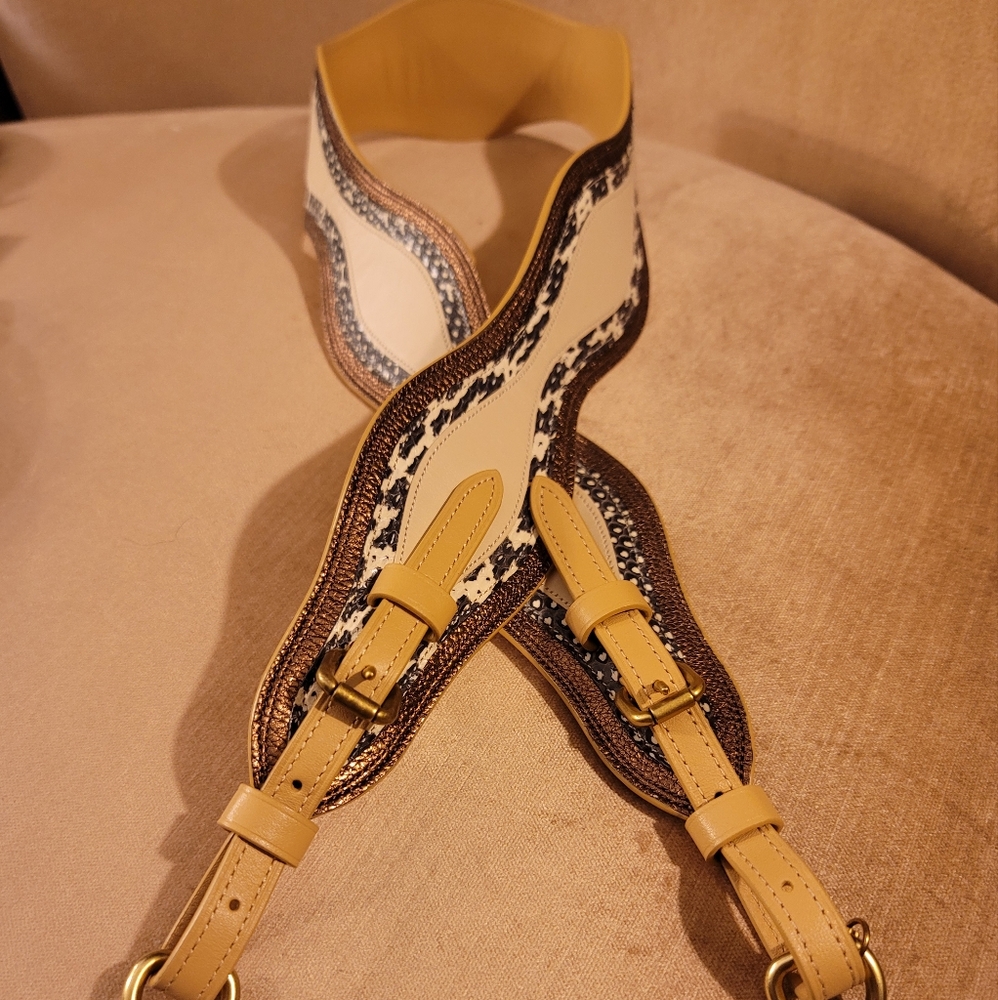 NWT COACH Novelty Strap With Wave Patchwork And Snakeskin Detail Style No. 68587